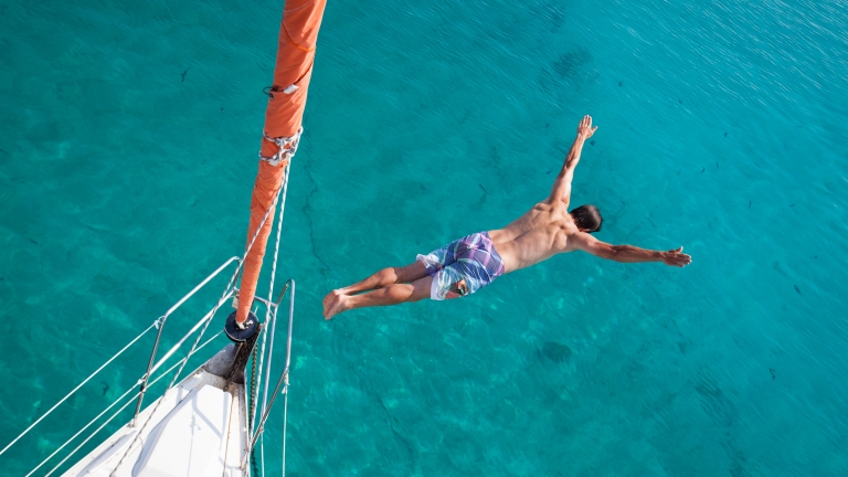 The beautiful, clear water in the Ionian