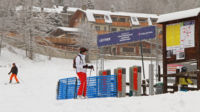 Ski from the door