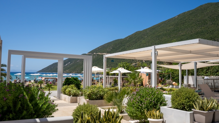 View to the beach at Cosmos Beach Club