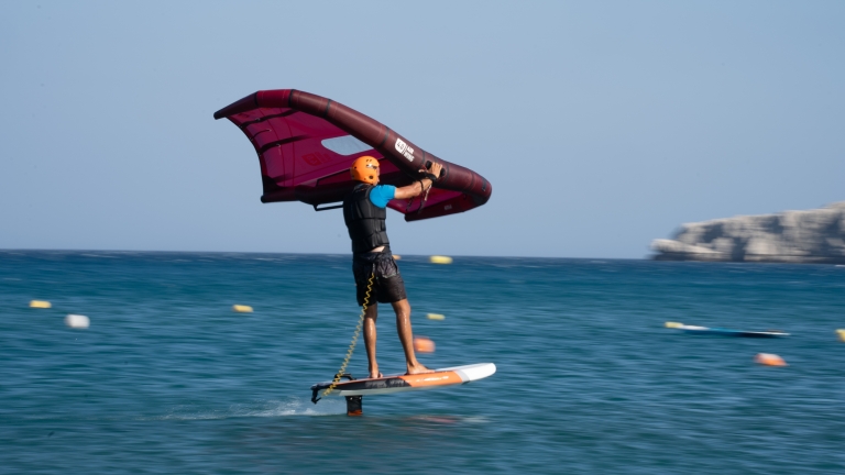 Getting the hang of foiling at Levante Beach Club