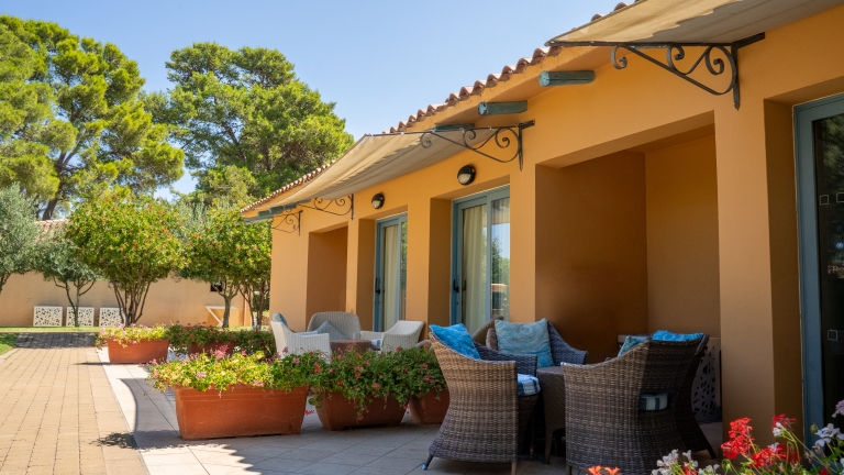 Outside terraces at Baia dei Mori Beach Club