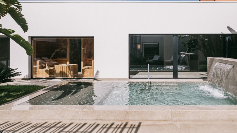 Spa and outdoor pool