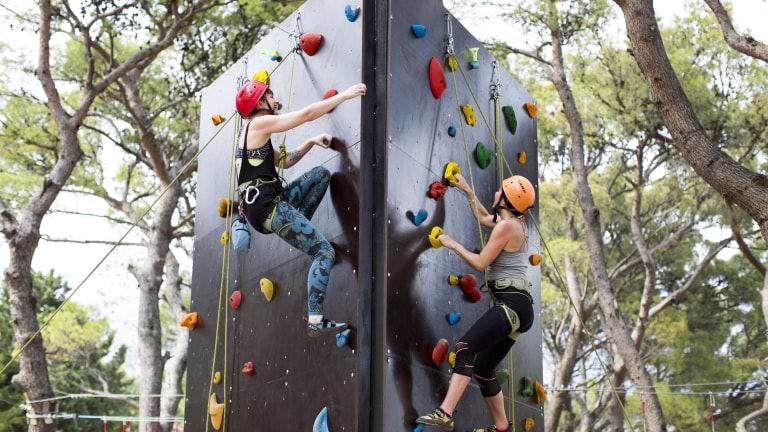 Climbing wall at Alana Beach Club