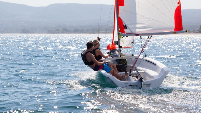 Dinghy sailing at Messini Beach Club