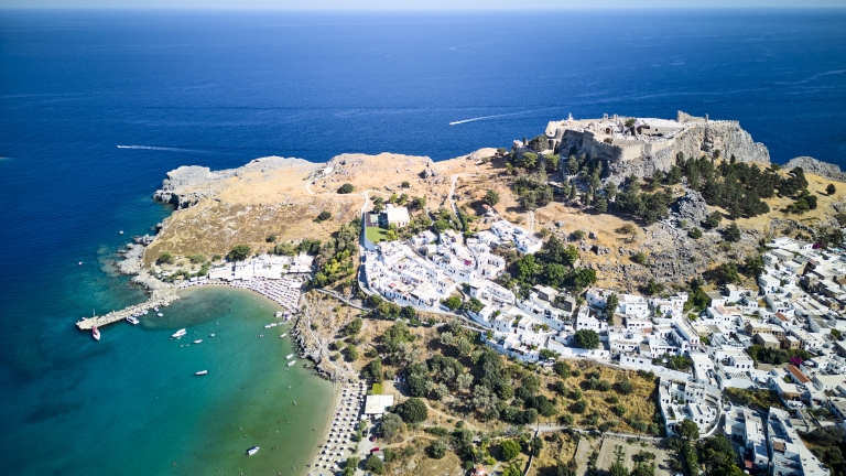 Nearby town of Lindos