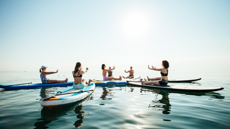 SUP yoga at Neilson | Mangia's Torre del Barone