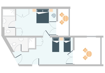 Two bedroom family room
