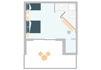 DOUBLE OR TWIN ROOM WITH RESTRICTED VIEW