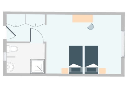 TWIN ROOM - NO BALCONY
