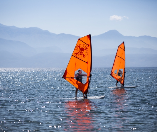 Windsurfing at Messini Beach Club in Greece