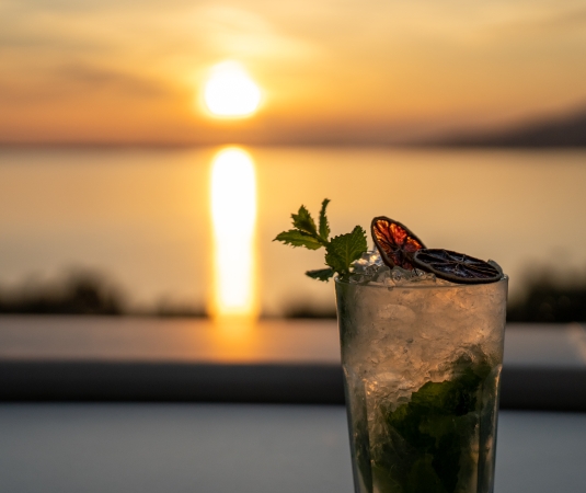 Alana cocktails at sunset