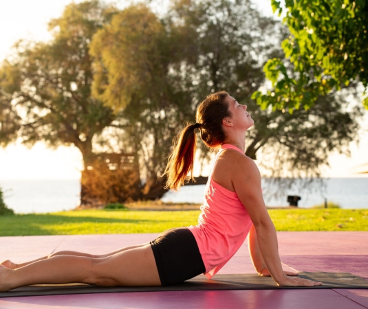 Outdoor yoga.