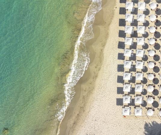 An aerial view of the waterfront at Torre del Barone