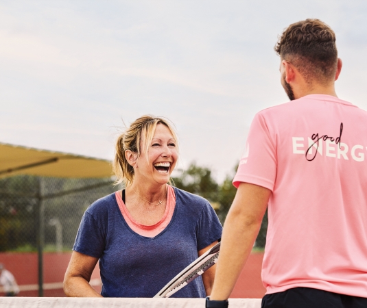 Neilson guests and tennis coach