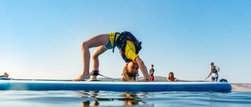 boy on paddle board
