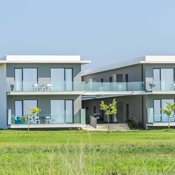 Balconies of the main hotel rooms