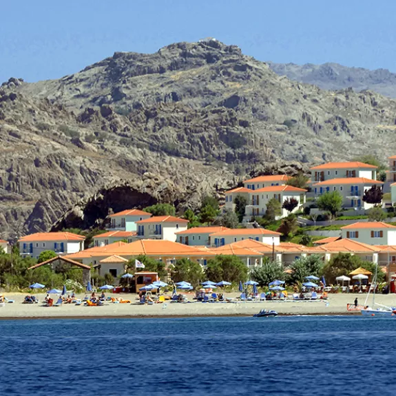 beachclub as seen from the sea