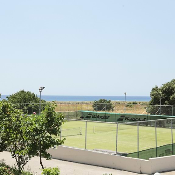 two of the three tennis courts