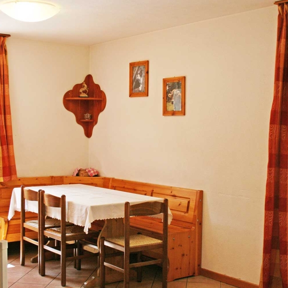 The dining area in an apartment