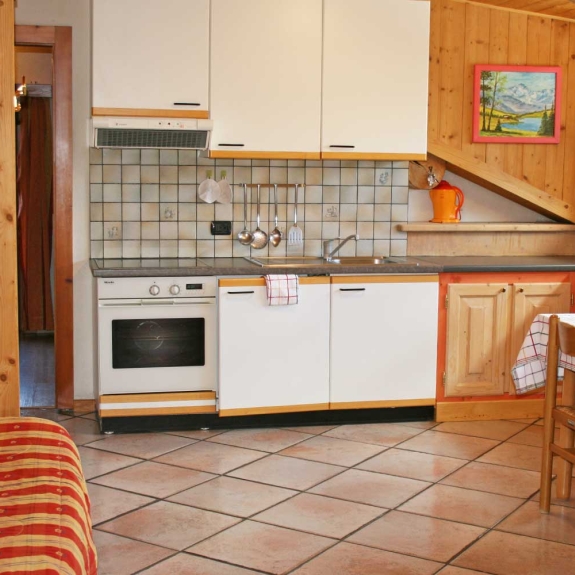 The spacious kitchen area