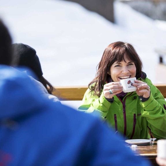 Enjoying the sun terrace