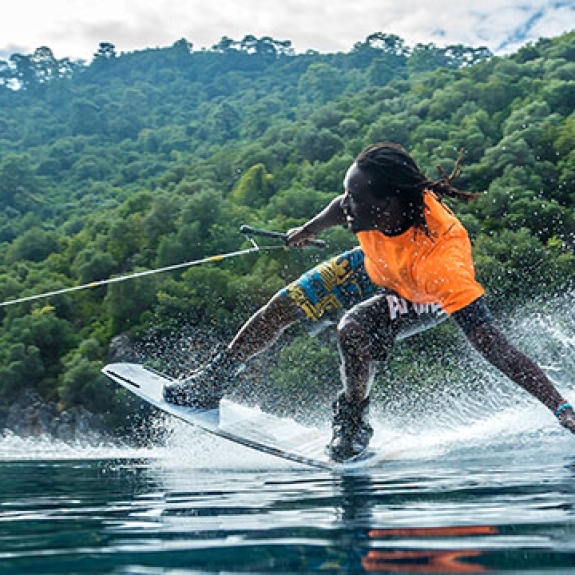 Man wakeboarding