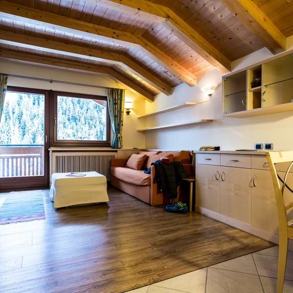 The lounge area of the suite