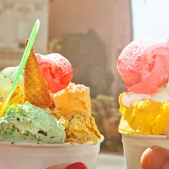 Tubs of Italian Ice cream