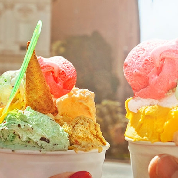 Tubs of Italian Ice cream