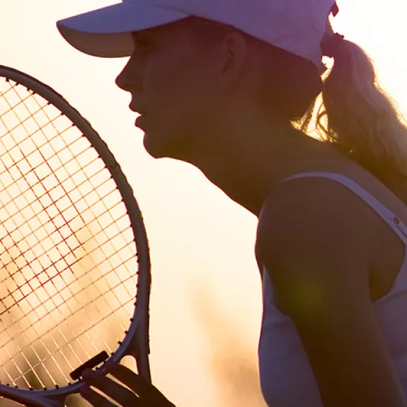 Woman playing tennis