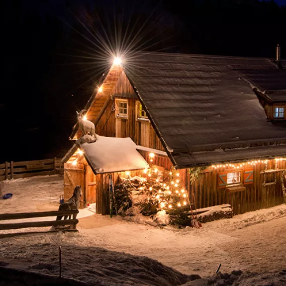 Christmas ski scene