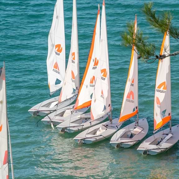 Dinghies in the water