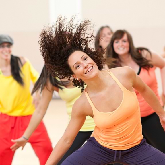 Group of people doing Zumba