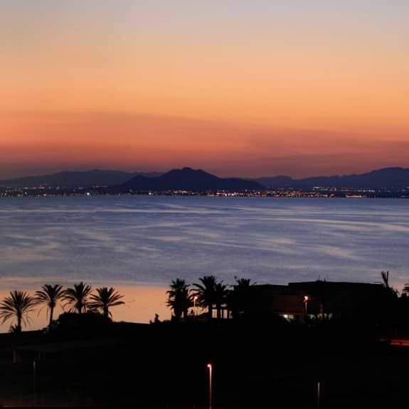 sunset views across the lagoon at Mar Menor