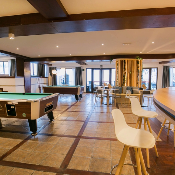 The large bar and pool table