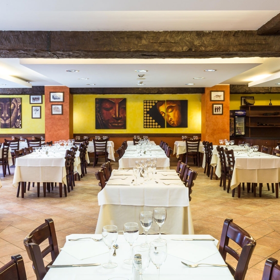 The spacious restaurant