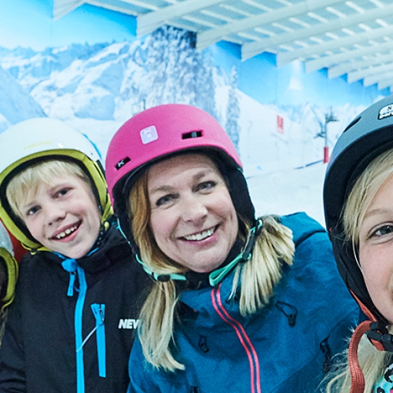 family skiing at the Snow Centre Hemel Hempstead
