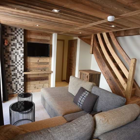 The living area of a two bedroom suite