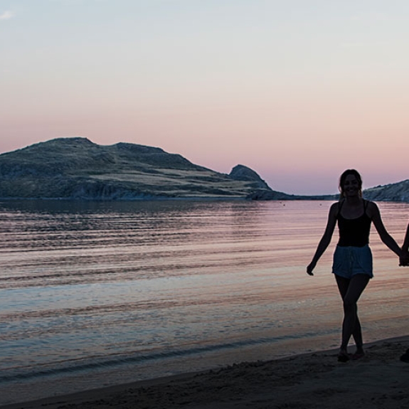 Walking on the beach