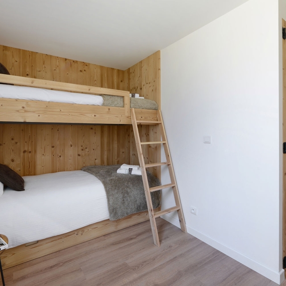 The spacious bunk bedroom