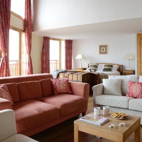 The lounge area in the suite