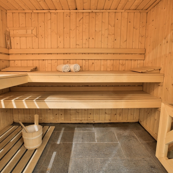 Plenty of space in the sauna