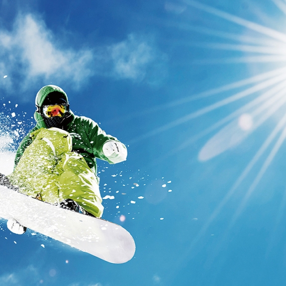 snowboarder doing a jump