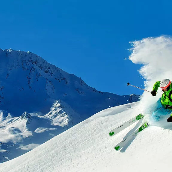 man skiing