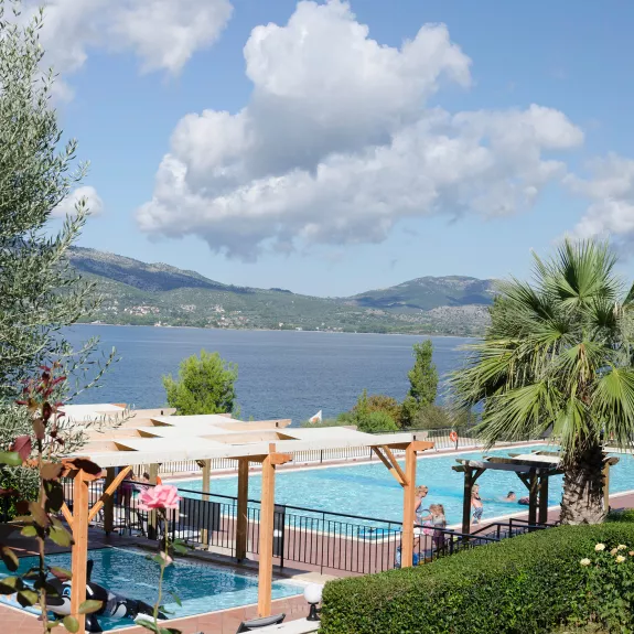 Main pool and childrens pool at Vounaki Beach Club