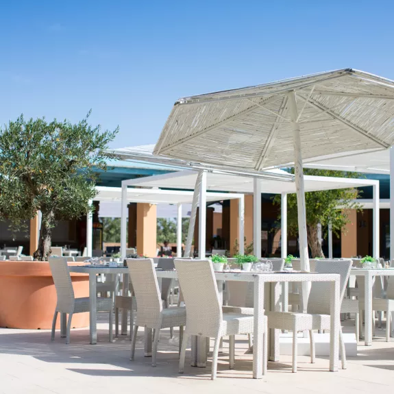 Restaurant terrace at Baia dei Mori Beach Club