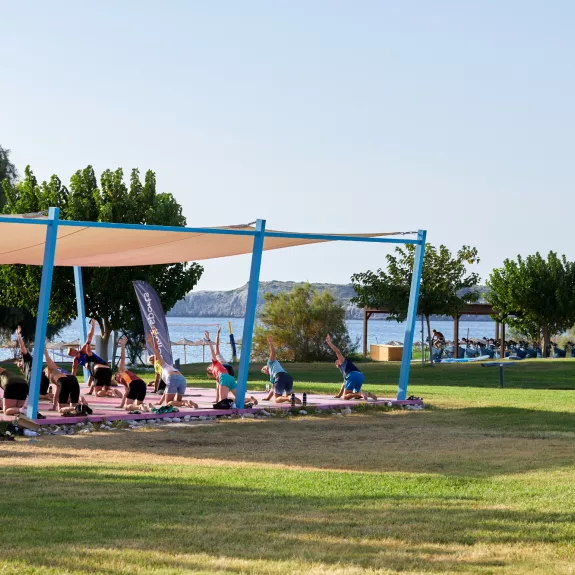 Fitness and spin deck at Levante Beach Club