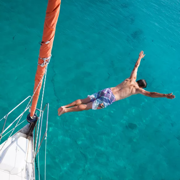 The beautiful, clear water in the Ionian