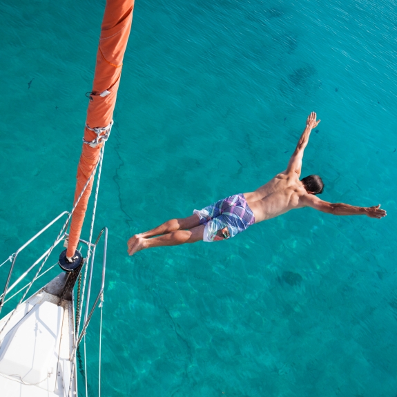 The beautiful, clear water in the Ionian