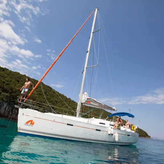 A Neilson yacht moored up